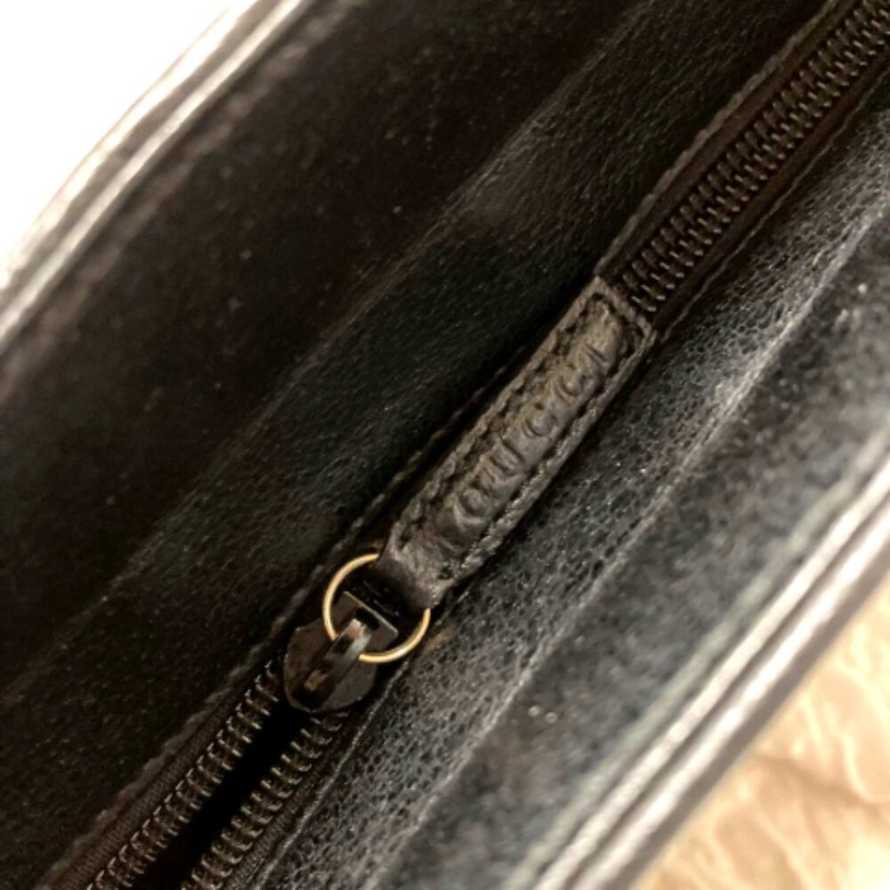 SALE Vintage Gucci Leather Aphrodite Black Tote Bag Medium Gold w/FREE Accessory - Picture 13 of 16